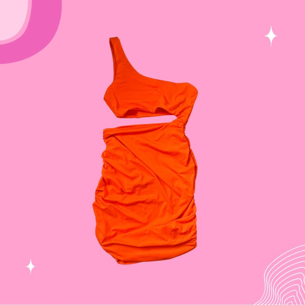 Orange one shoulder dress